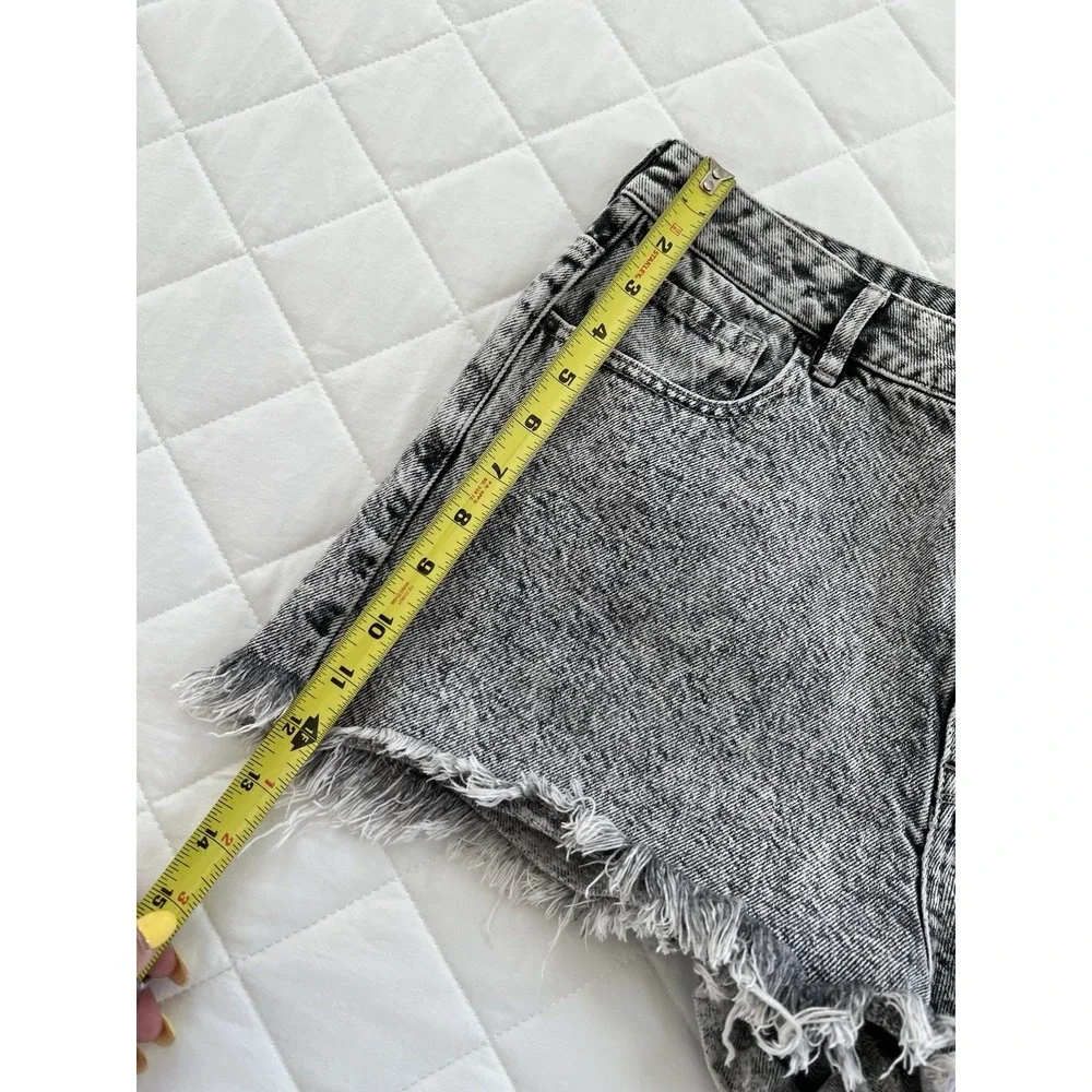 Pacsun High Rise Festival Acid Wash Denim Shorts Size 30‎ Distressed Coachella